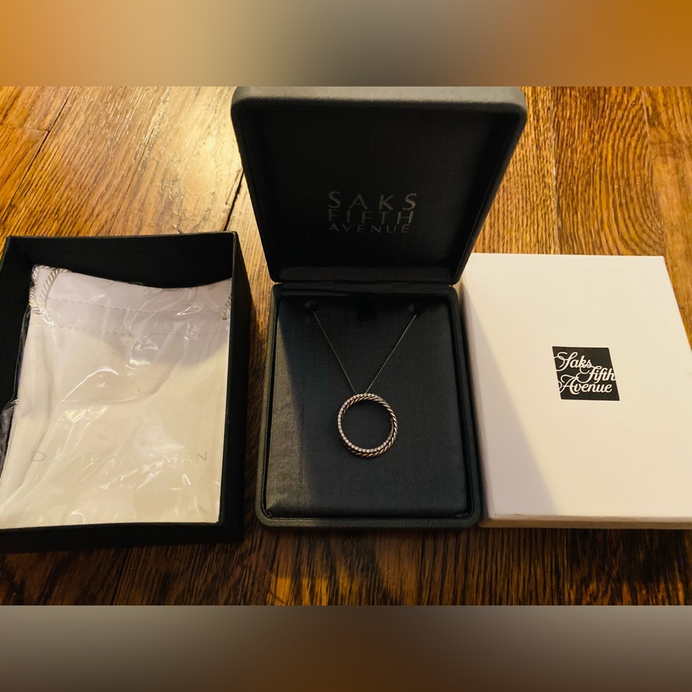 David Yurman pendant with diamonds necklace 100% authentic